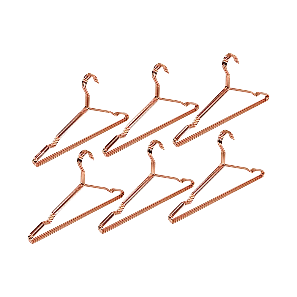 16.5" Rose Gold Shiny Metal Wire Coat Suit Top Clothes Hangers 60pcs