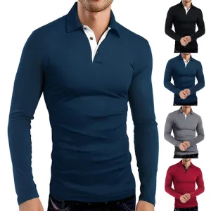 Aidase Solid Color Turn-down Collar Men Shirt Soft Leisure Long Sleeve Autumn Shirt All Match Formal Quick Dry Men Shirt	for Work