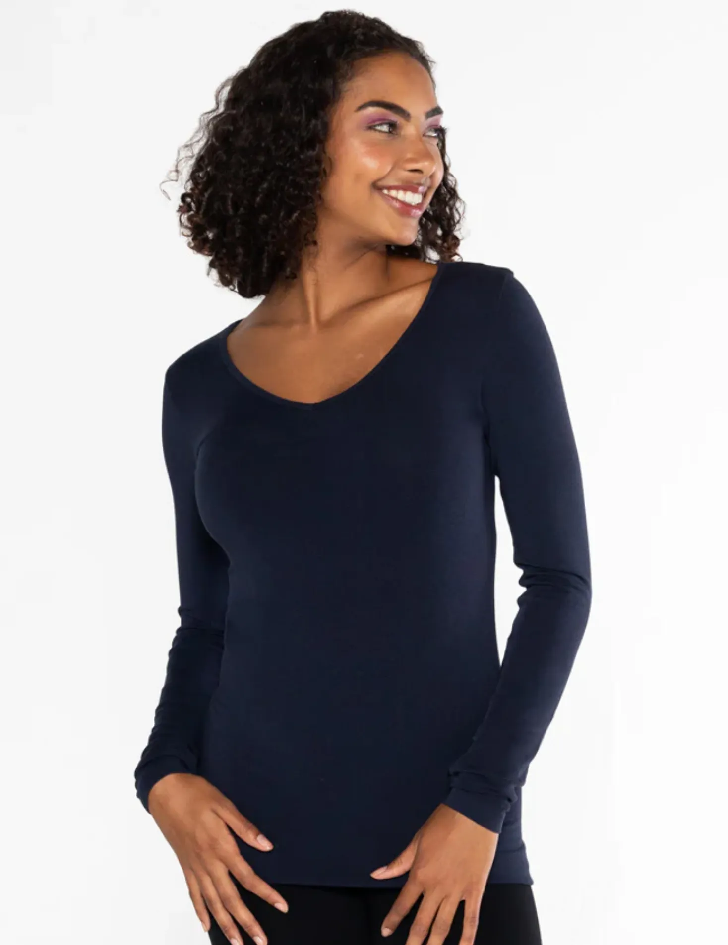 Bamboo V-Neck Long Sleeve