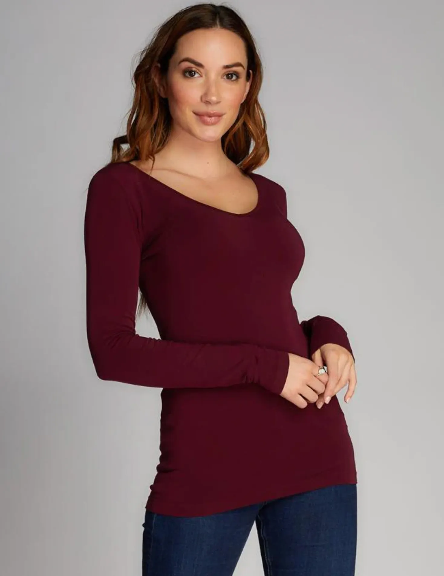 Bamboo V-Neck Long Sleeve