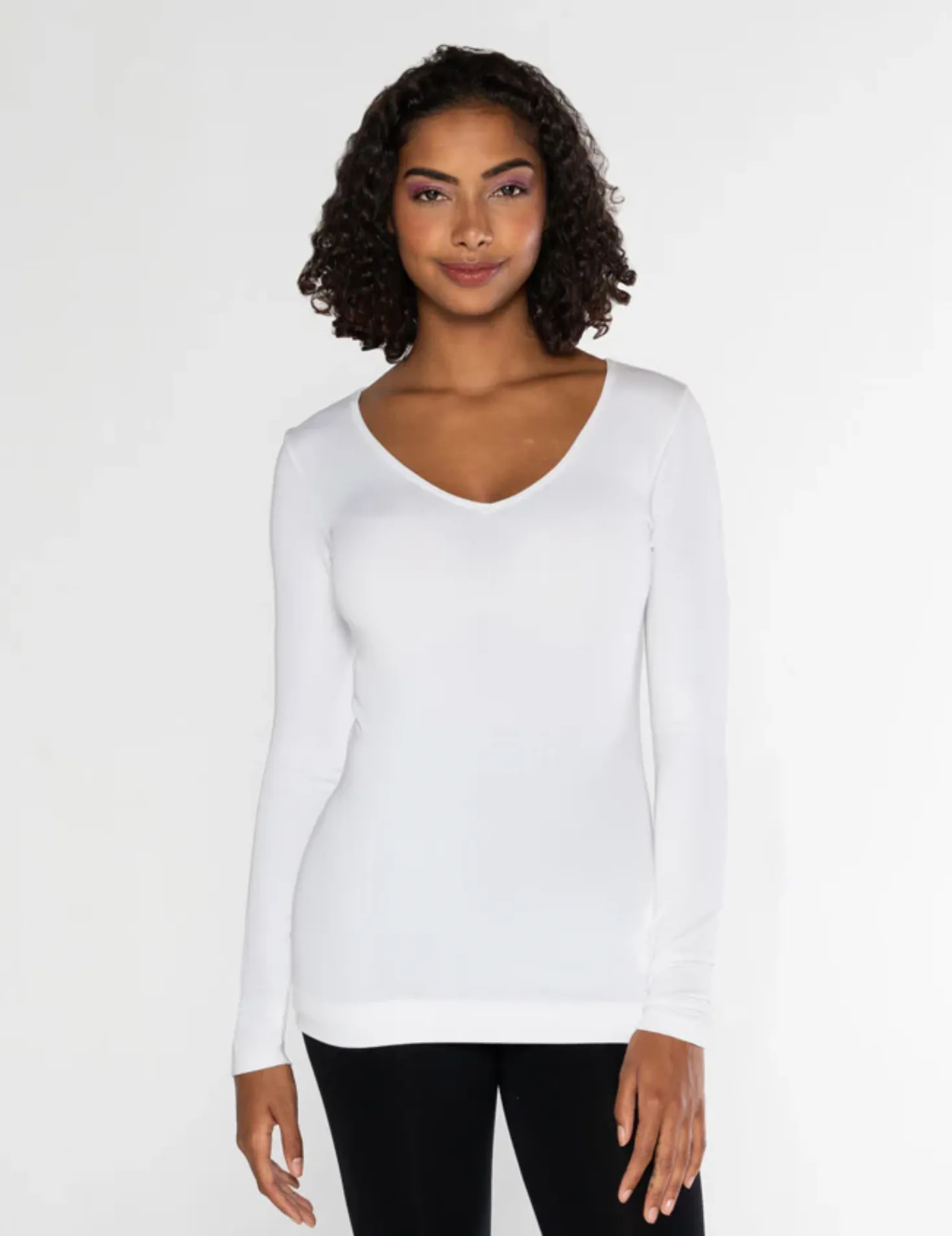 Bamboo V-Neck Long Sleeve