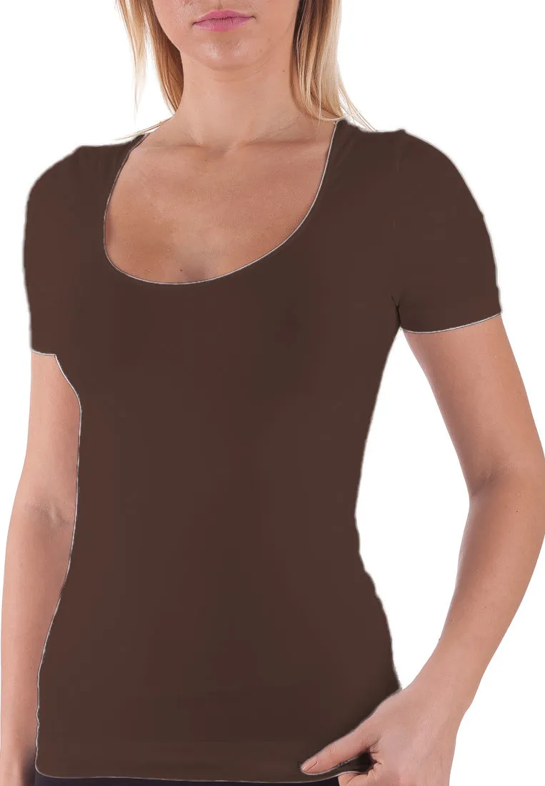 BELLISSIMA Seamless Scoop Neck Short Sleeve BASICS