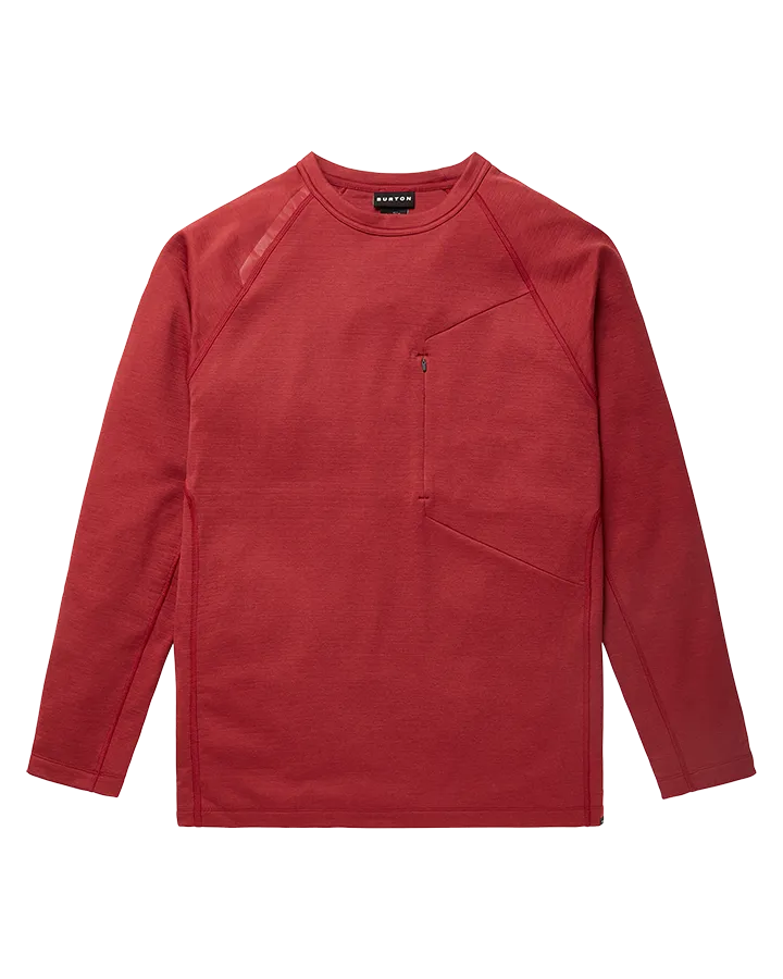 Burton Multipath Grid Crewneck Fleece - Sun Dried Tomato - 2023