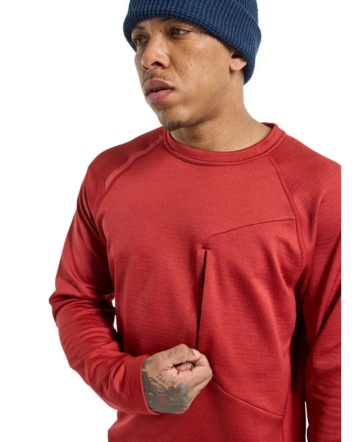 Burton Multipath Grid Crewneck Fleece - Sun Dried Tomato - 2023