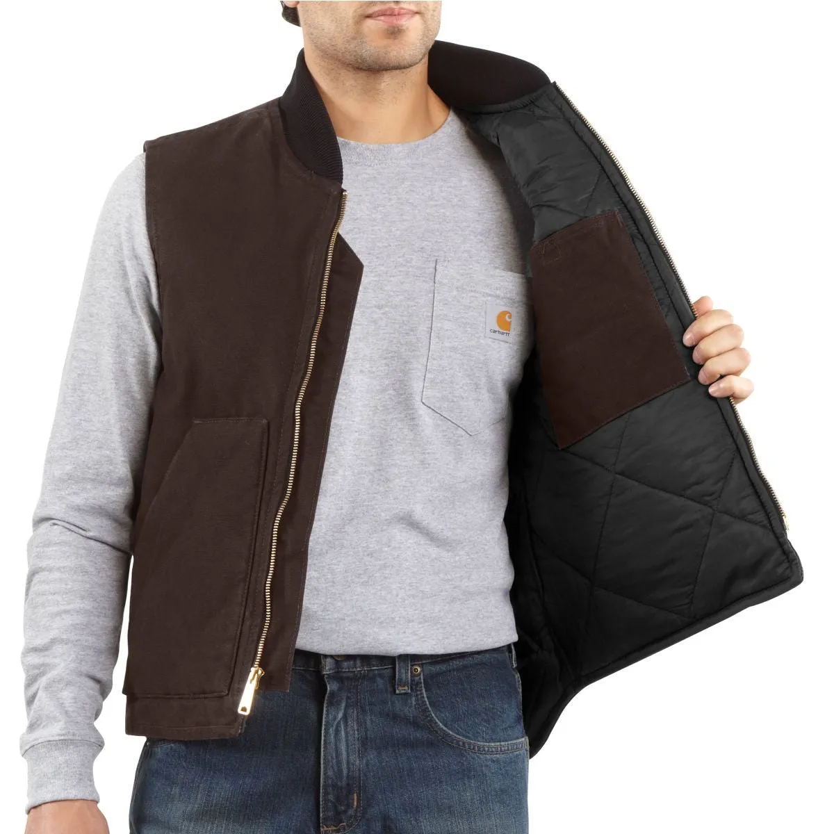 Carhartt Men's Dark Brown Sandstone Vest