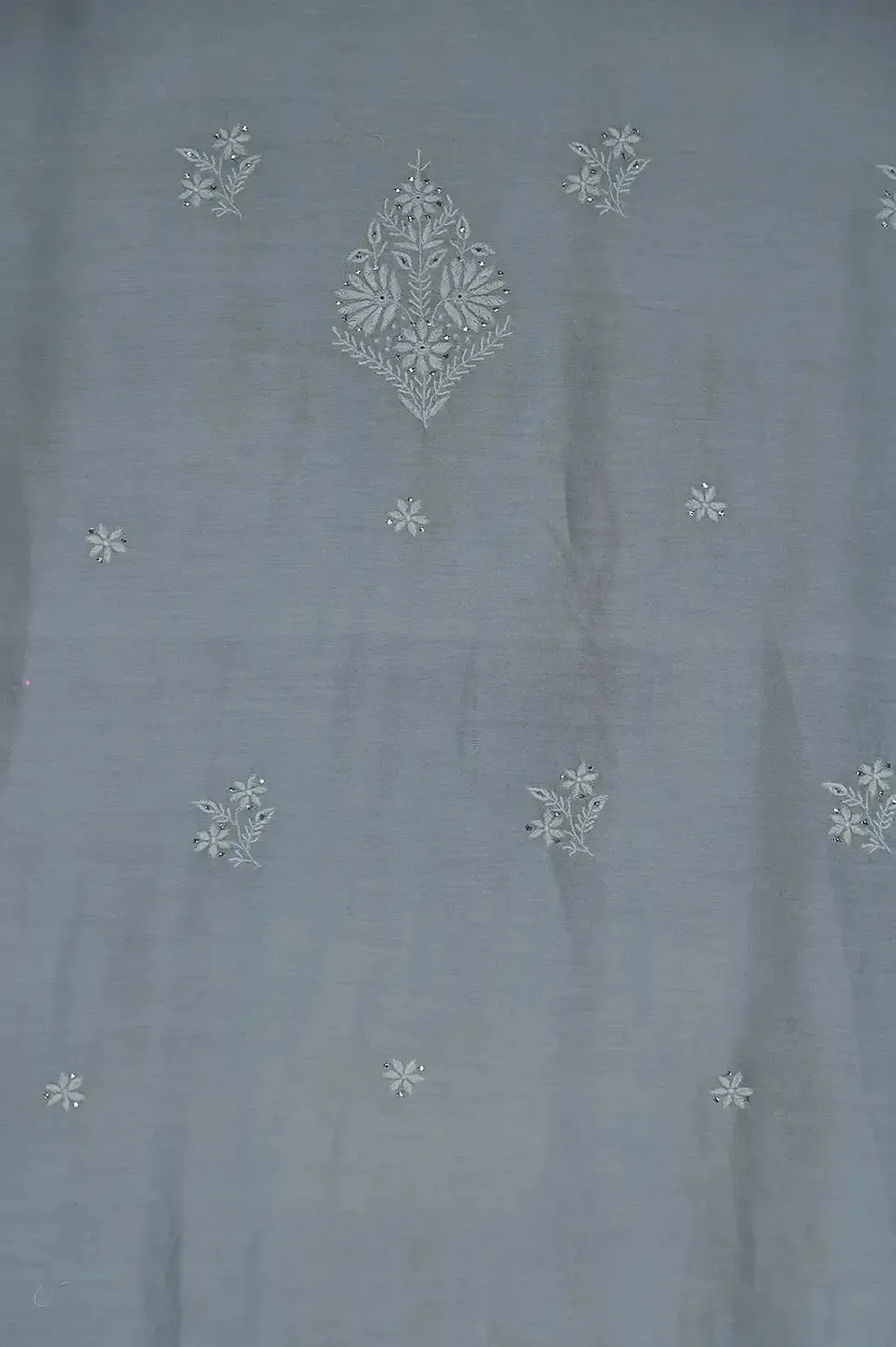 Chanderi Length Mukaish with Dupatta - Grey