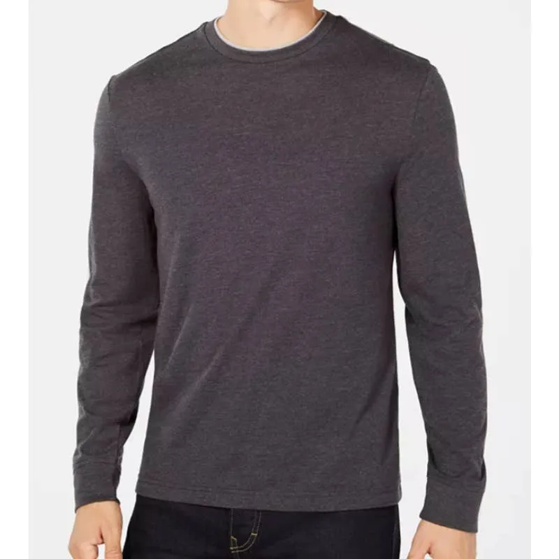 Club Room Men's Dark Lead Gray Mini Waffle Crewneck Sweater