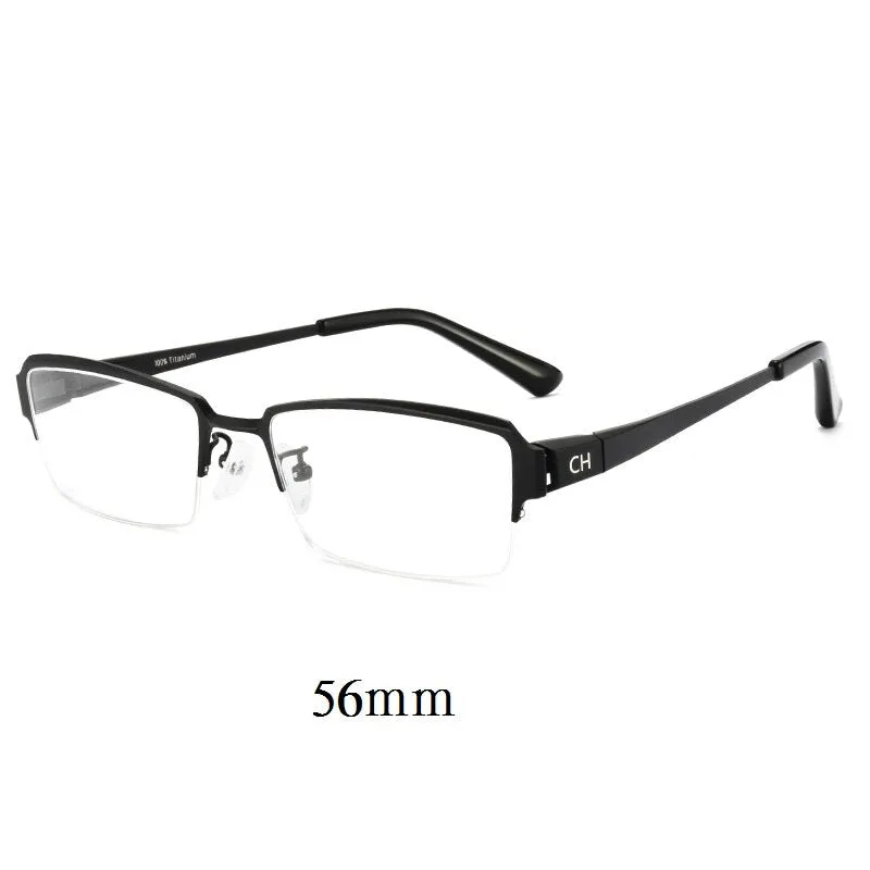 Cubojue Unisex Semi Rim Rectangle Titanium Eyeglasses