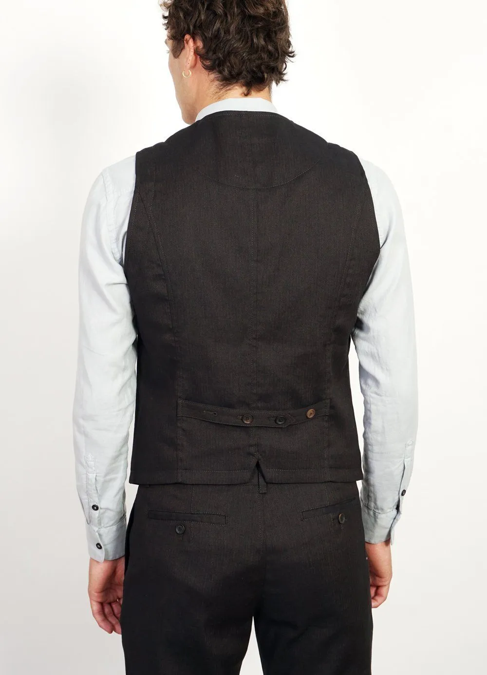 DANIEL | Four Button Waistcoat | Coffee Melange