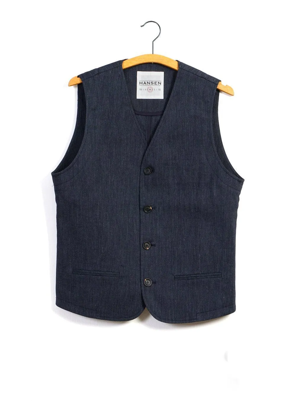 DANIEL | Four Button Waistcoat | Navy Melange