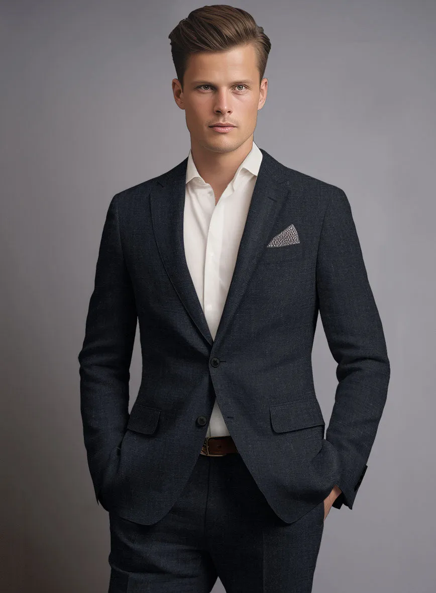 Dark Blue Linen Suit