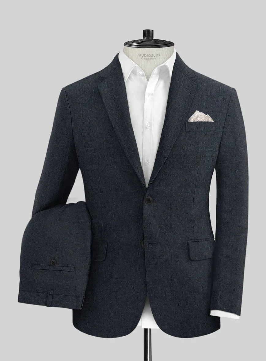 Dark Blue Linen Suit