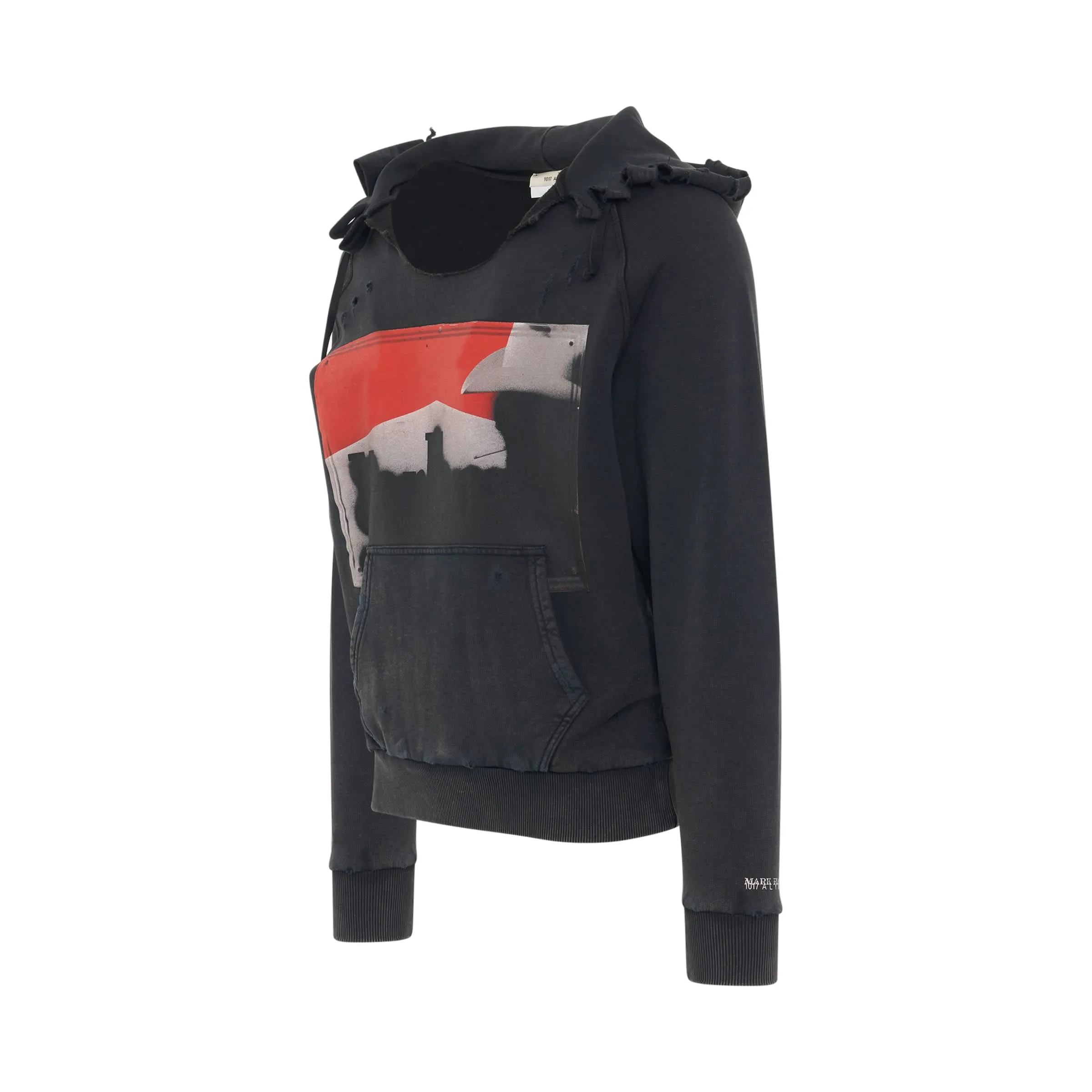 Destroyed Mark Hoodie in Black