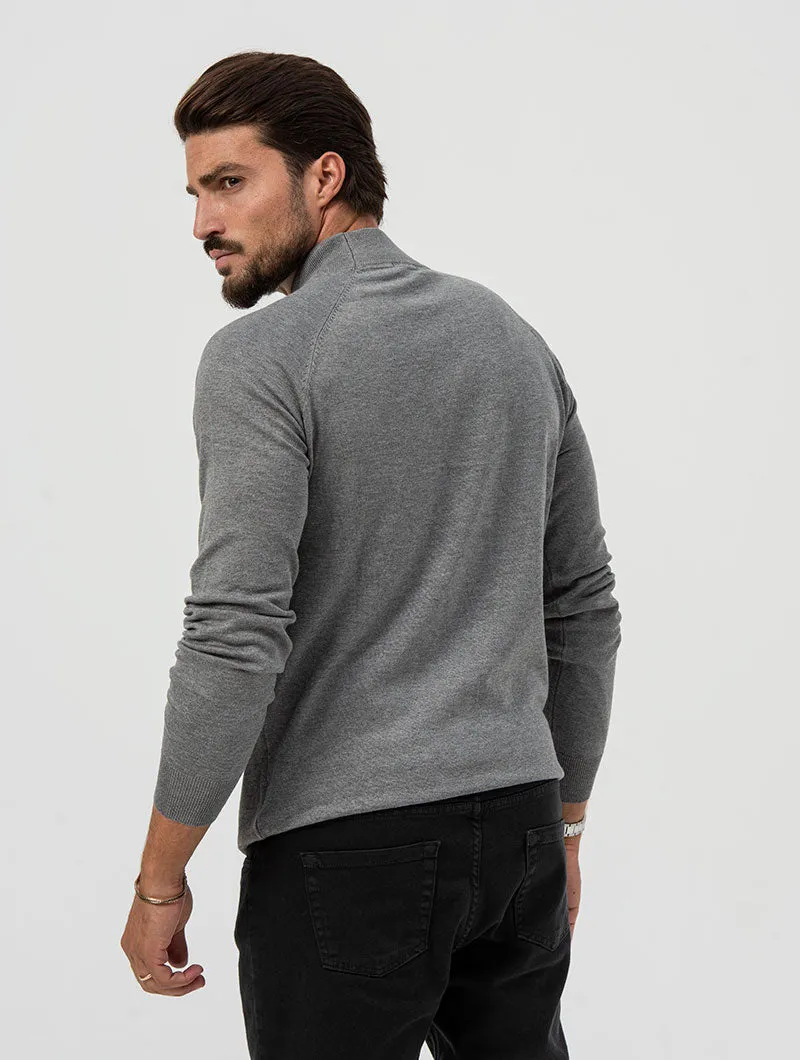 DOMINIC ROLLNECK SWEATER IN LIGHT GREY