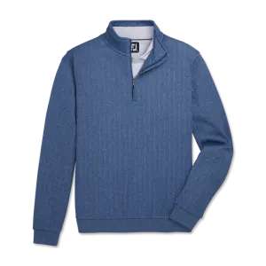 Drop Needle Half-Zip Gathered Waist Pullover