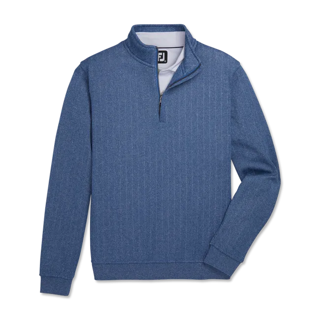 Drop Needle Half-Zip Gathered Waist Pullover