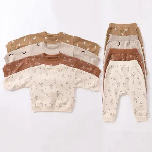 Earth tone Wildflower pattern Baby Set Top  Pants