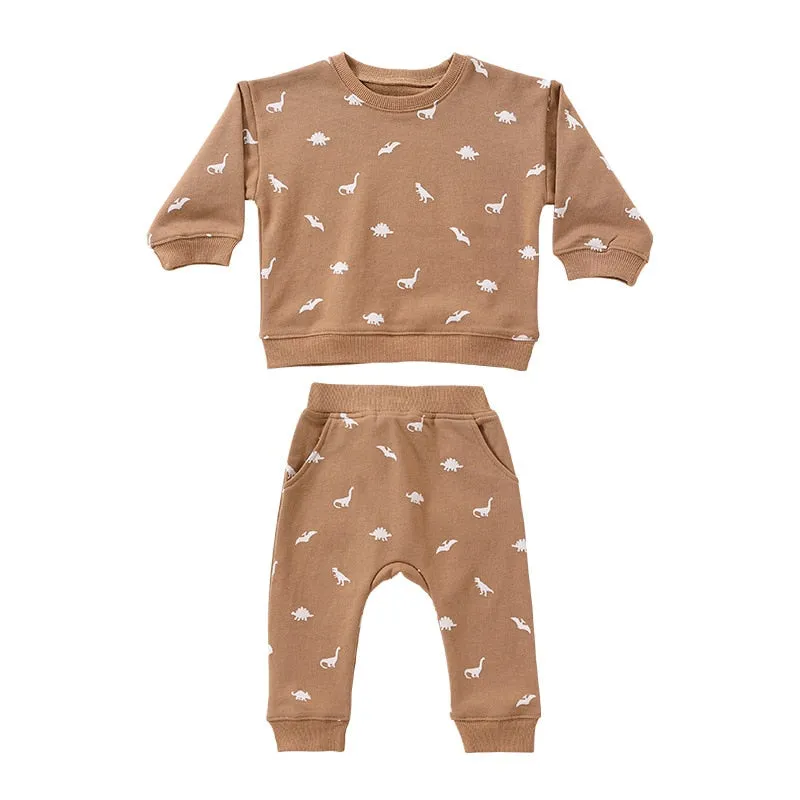 Earth tone Wildflower pattern Baby Set Top  Pants