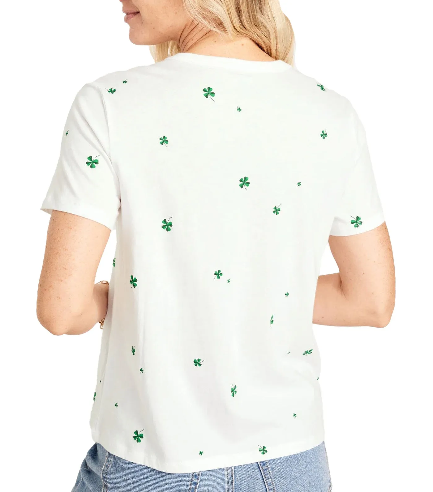 EveryWear Crew-Neck T-Shirt for Women Lucky Shamrock