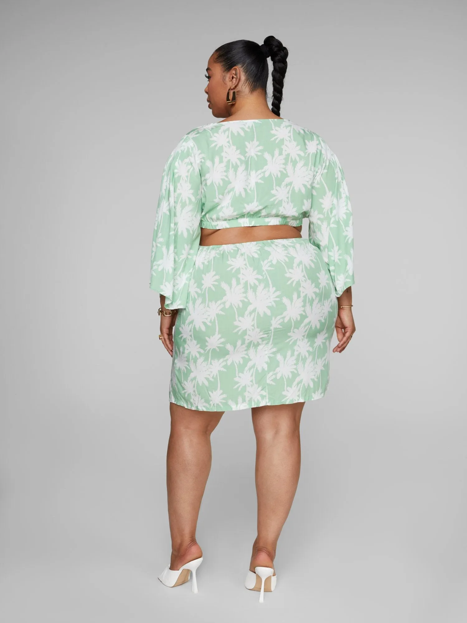 Fashion To Figure - Tika Palm Print O-Ring Dress