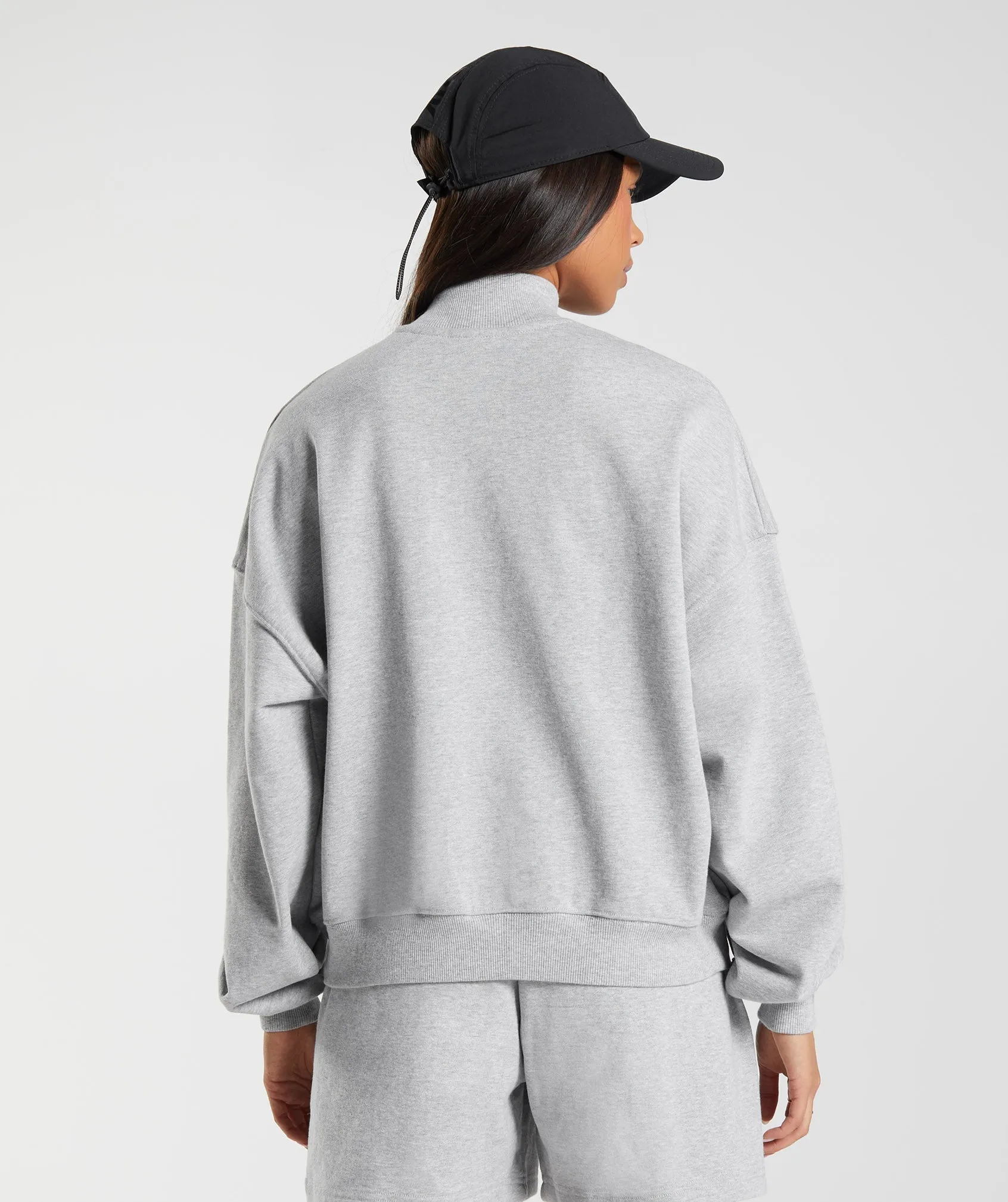 Gymshark Rest Day Sweats 1/2 Zip Pullover - Light Grey Core Marl