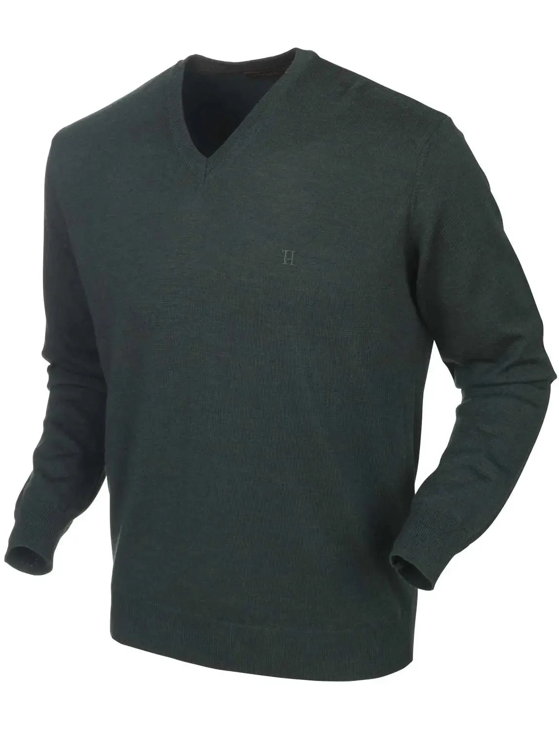 HARKILA Glenmore Pullover - Mens Merino Knitwear - Deep Forest Green