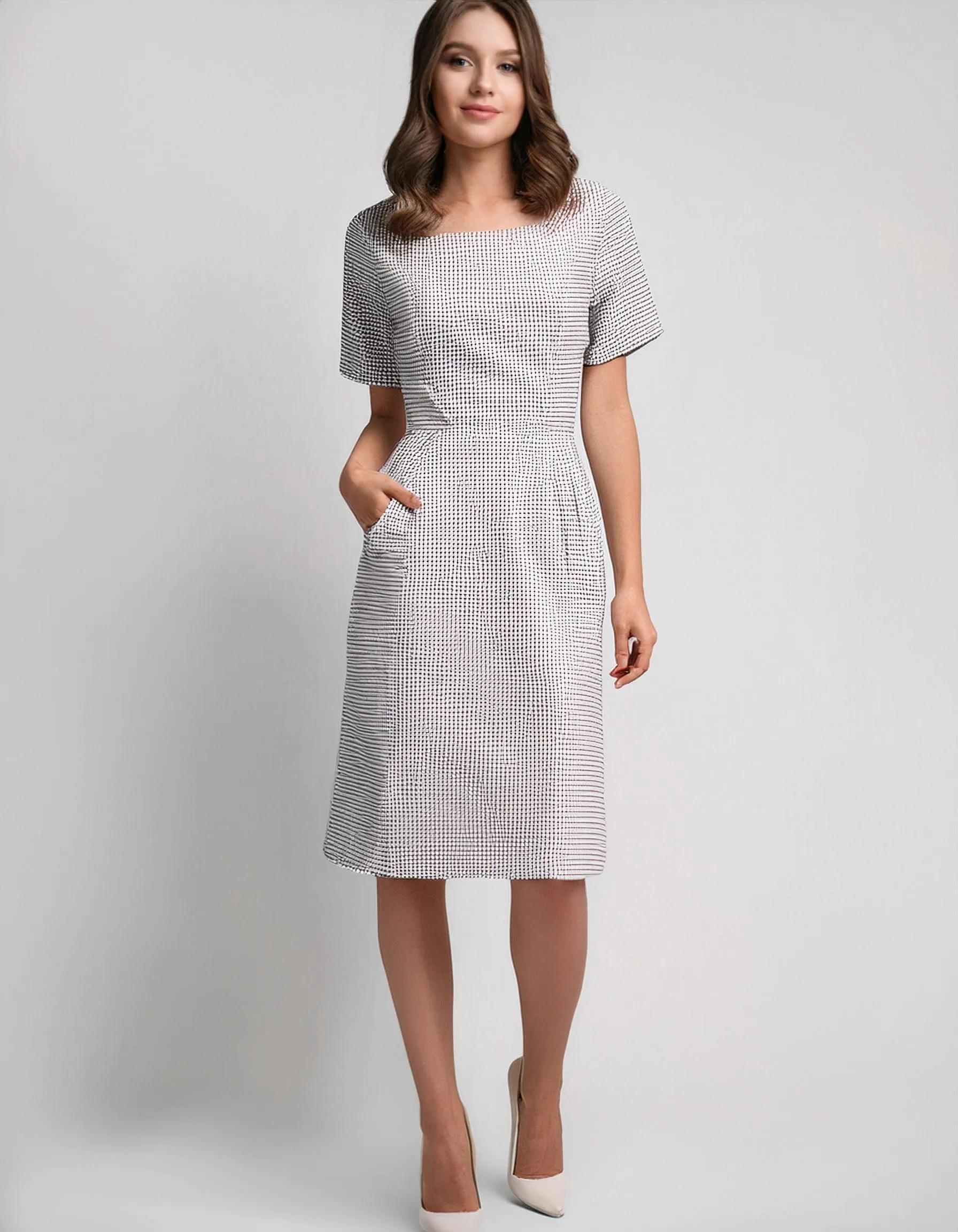 Heather Gray Draped Shift Dresses