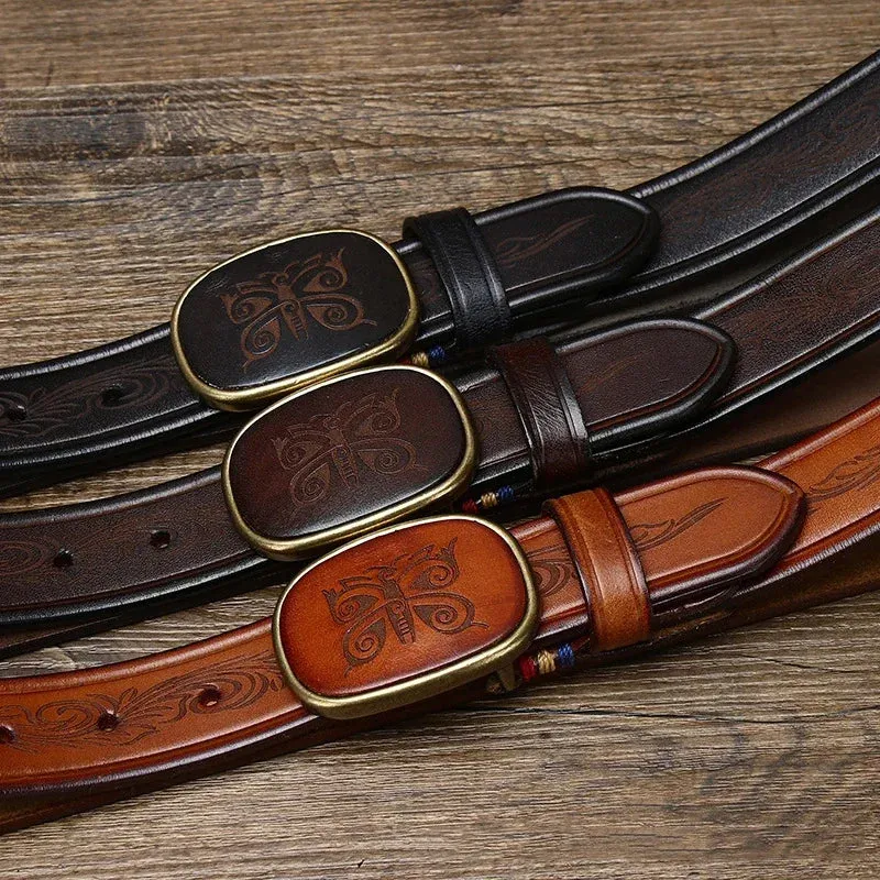 High-Quality Genuine Leather Belt for Men | Laser Engraved Luxury