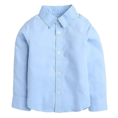 Hopscotch Boys Cotton Blend Solid Shirt And Pant Set In Blue Color For Ages 3-4 Years (BYB-2821580)