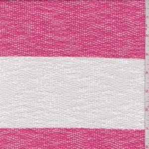 Hot Pink/White Stripe Sweater Knit Fabric