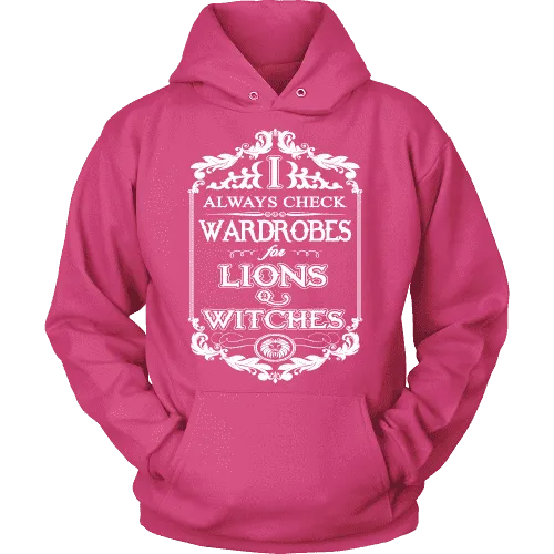 I always check Wardrobes for lions and witches, Hoodie