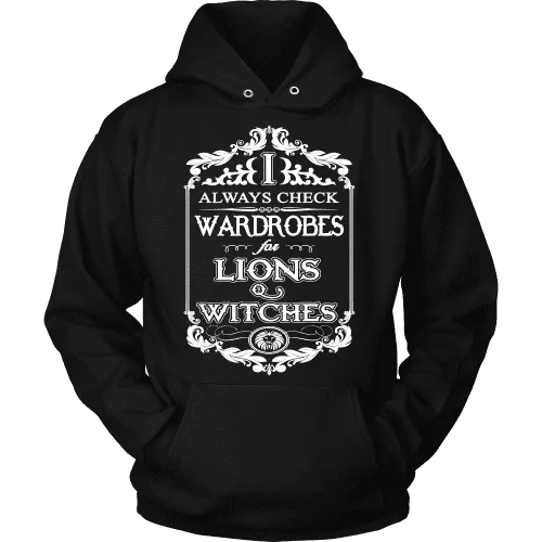 I always check Wardrobes for lions and witches, Hoodie