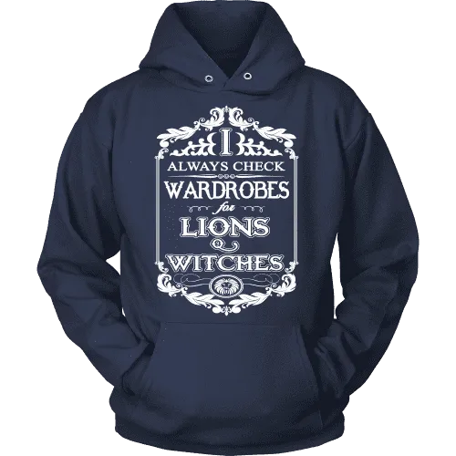 I always check Wardrobes for lions and witches, Hoodie