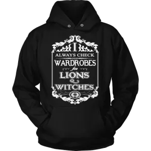 I always check Wardrobes for lions and witches, Hoodie