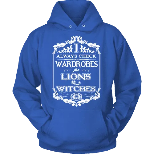 I always check Wardrobes for lions and witches, Hoodie