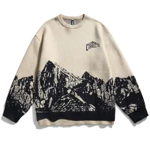 Ice Mountain Printed Contrast Sweater