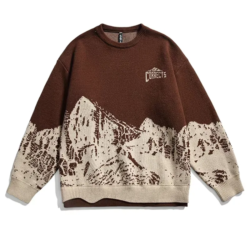 Ice Mountain Printed Contrast Sweater