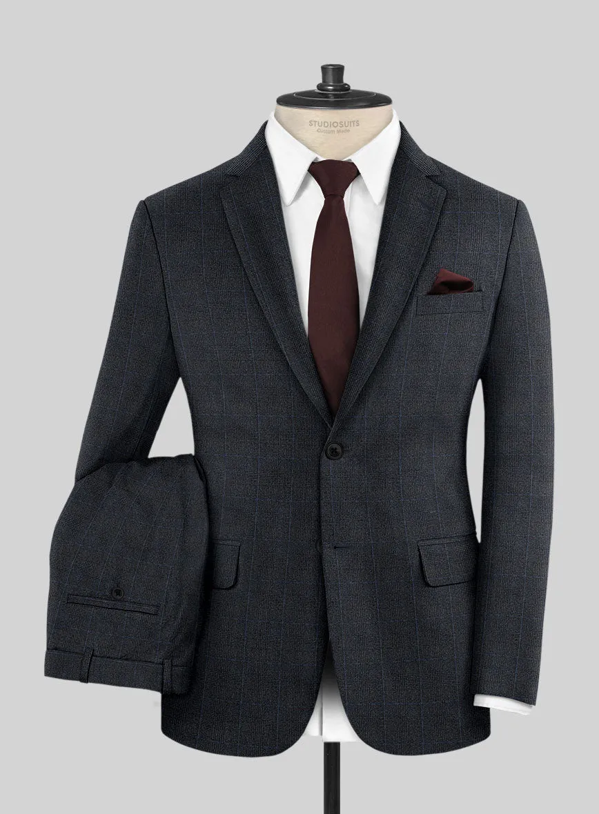 Italian Burta Blue Glen Flannel Suit