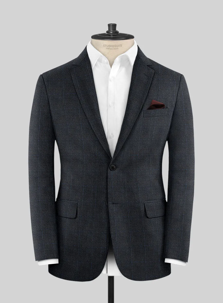 Italian Burta Blue Glen Flannel Suit