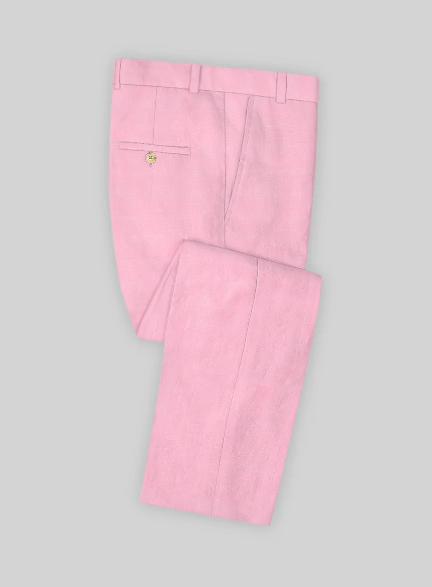 Italian Prato Pink Linen Pants