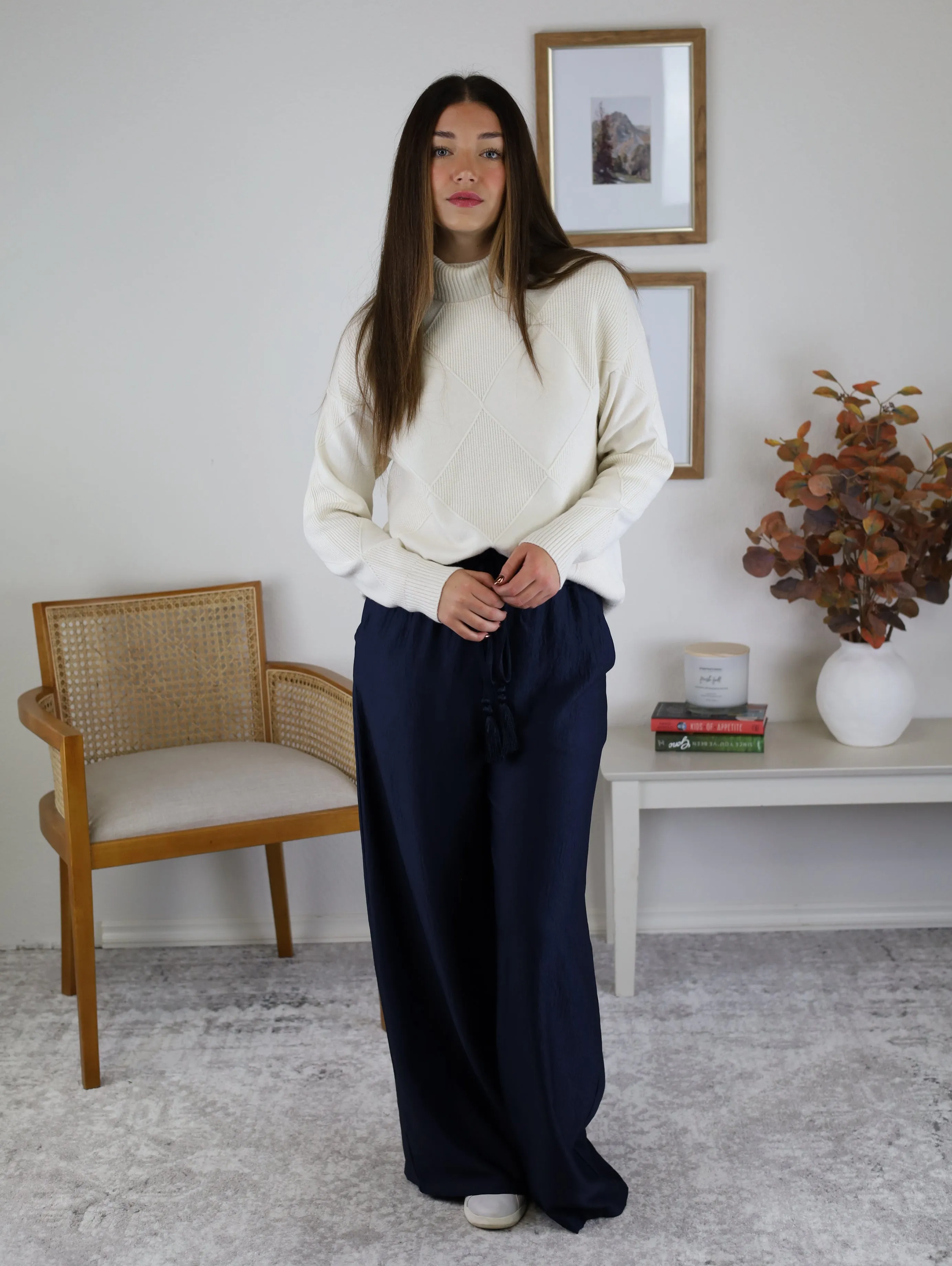 Jennifer Pull On Pant - Navy