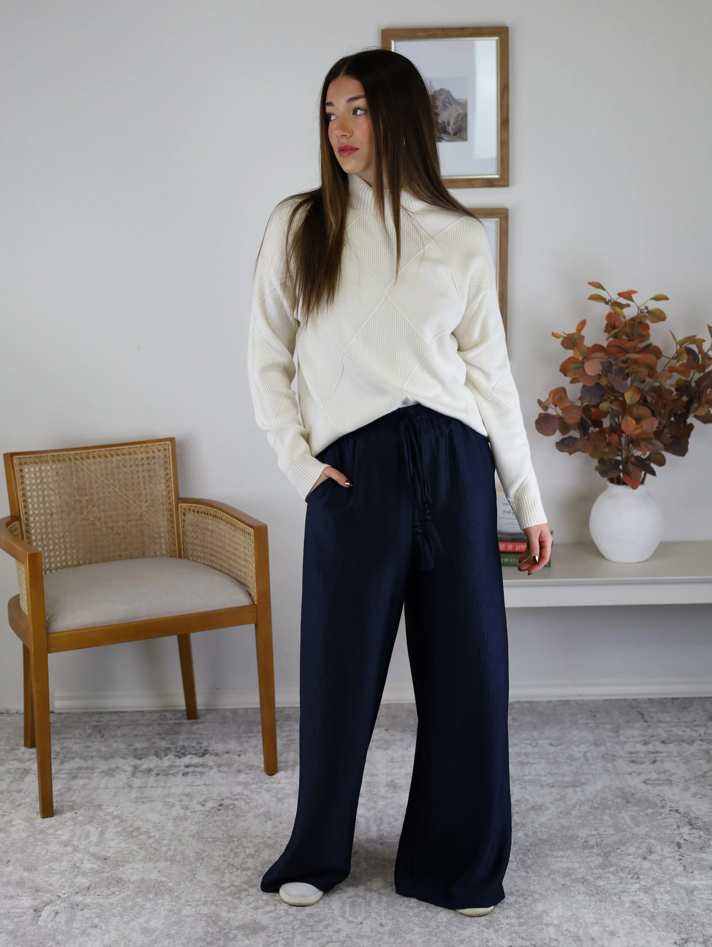 Jennifer Pull On Pant - Navy