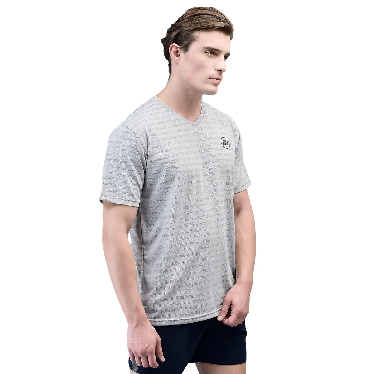 KI Dry Fit Grey Active Wear T-Shirts - Performance Gear for Gym Enthusiasts and Outdoor Athletes