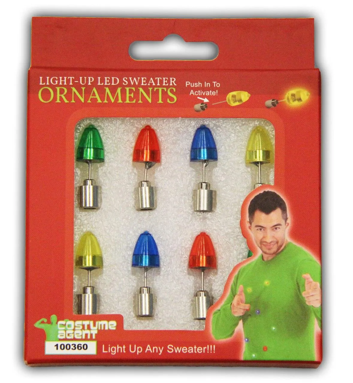 Light-Up LED Ugly Christmas Sweater Ornaments