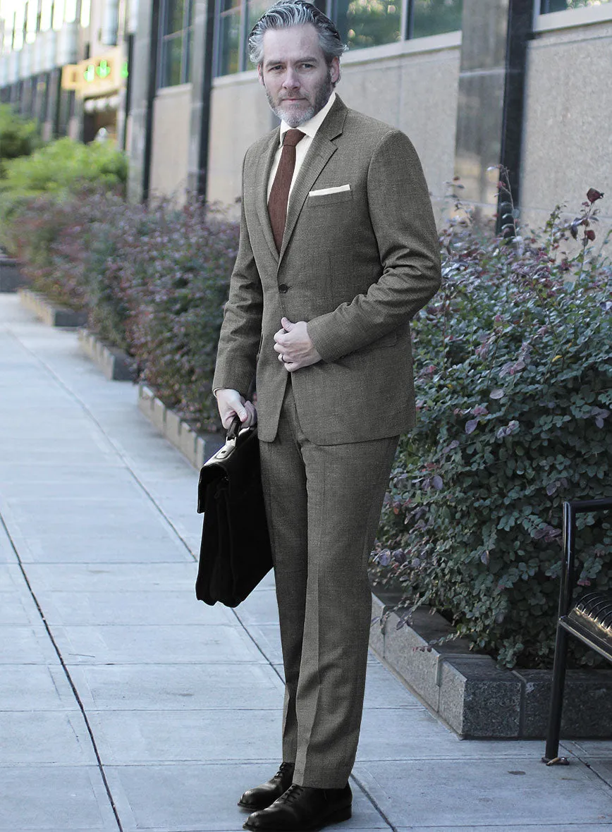 London Loom Gray Twill Wool Silk Linen Suit