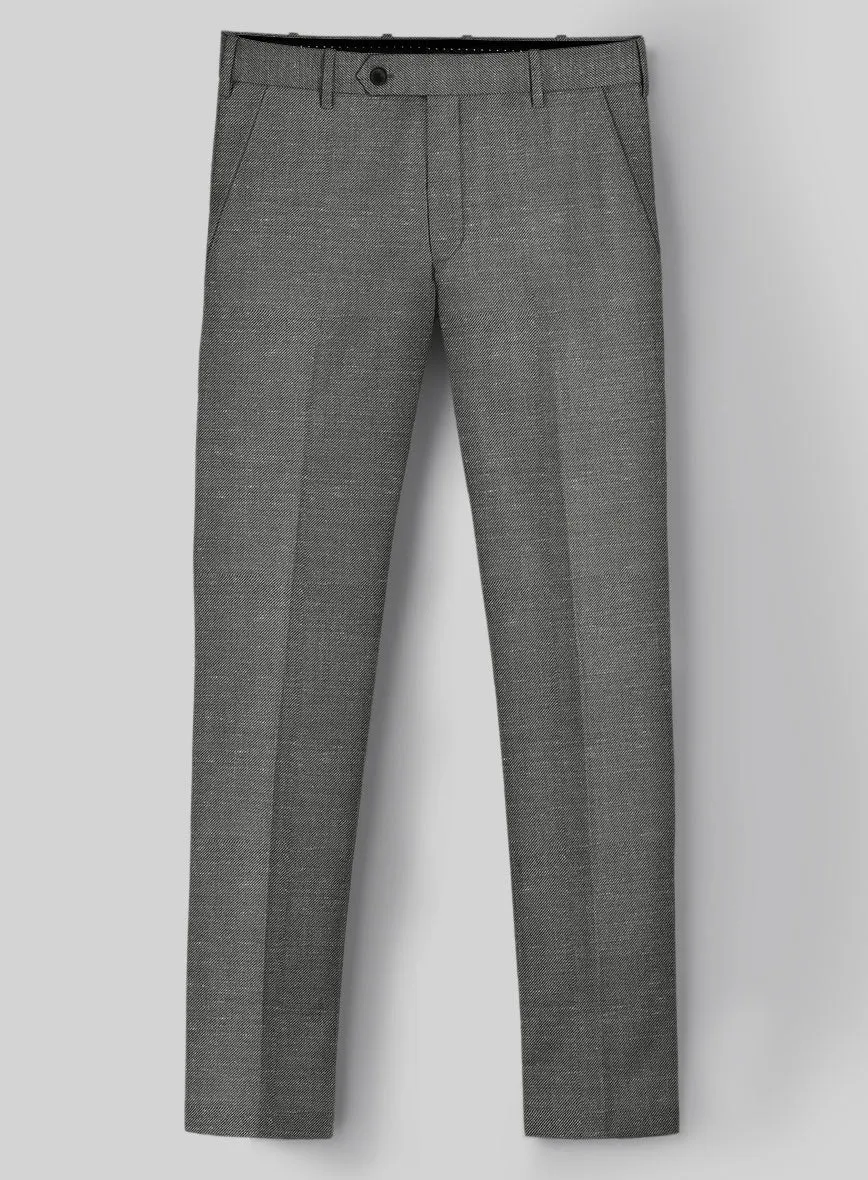 London Loom Gray Twill Wool Silk Linen Suit