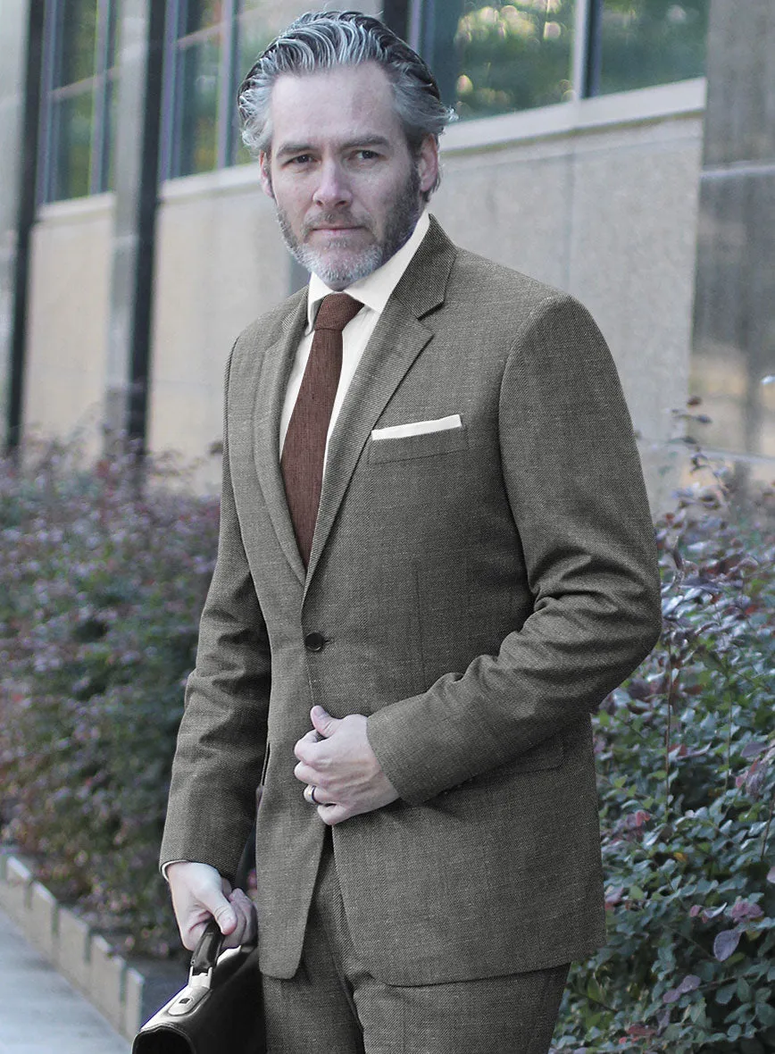 London Loom Gray Twill Wool Silk Linen Suit