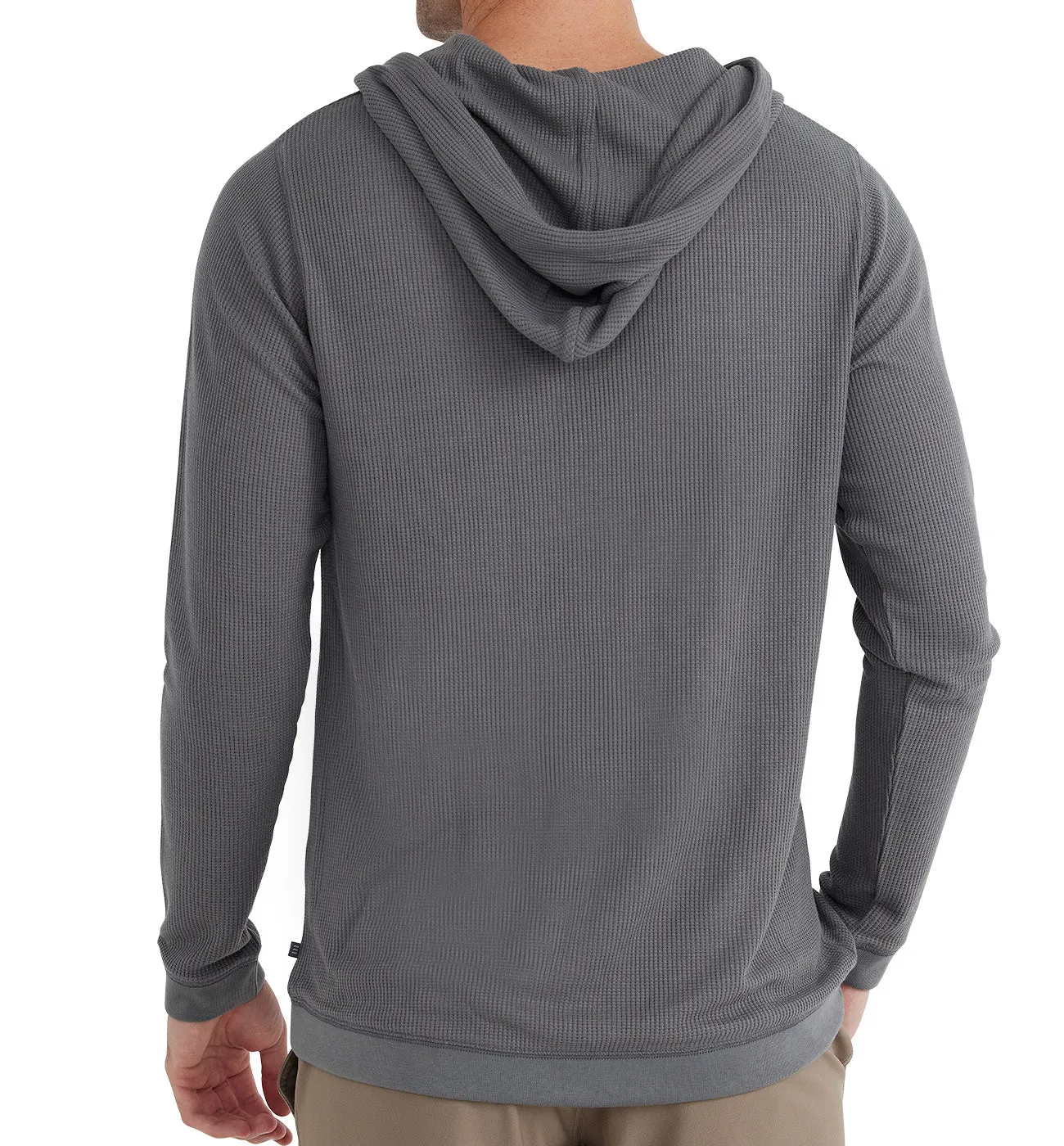 Men's Bamboo Waffle Hoodie - Steel Grey