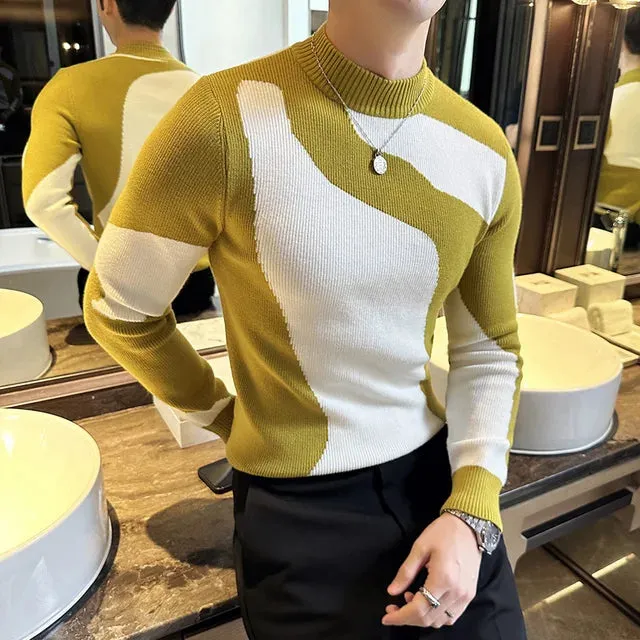 Men's Fashion Patchwork Color Sweater