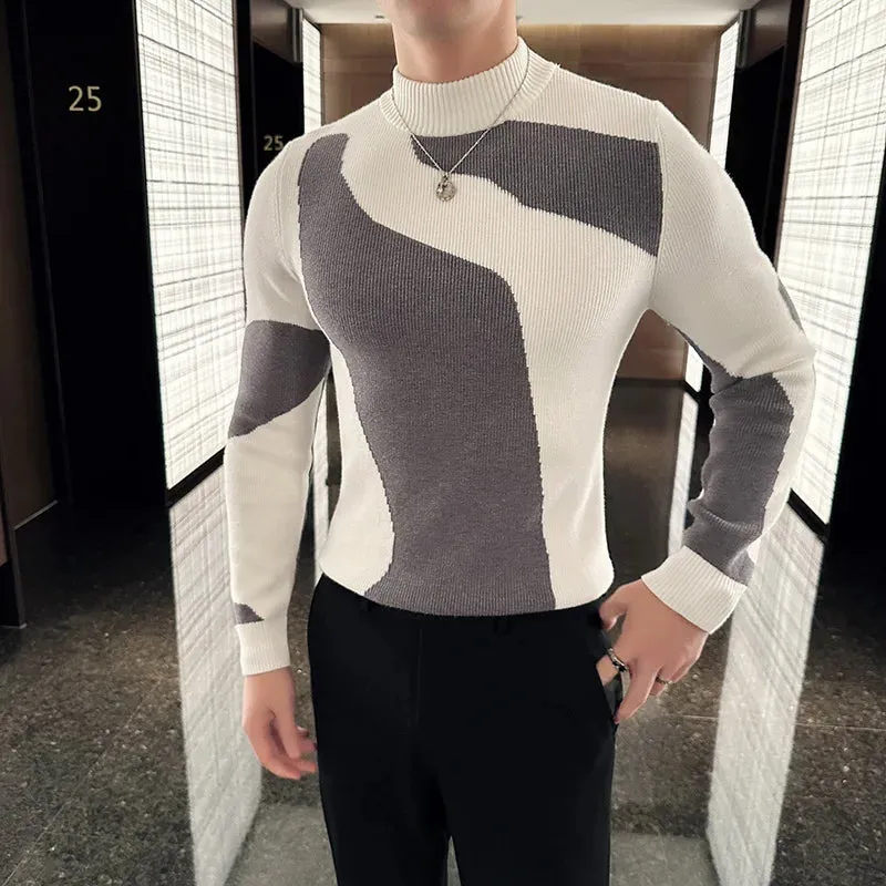 Men's Fashion Patchwork Color Sweater